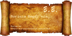 Borisza Begónia névjegykártya